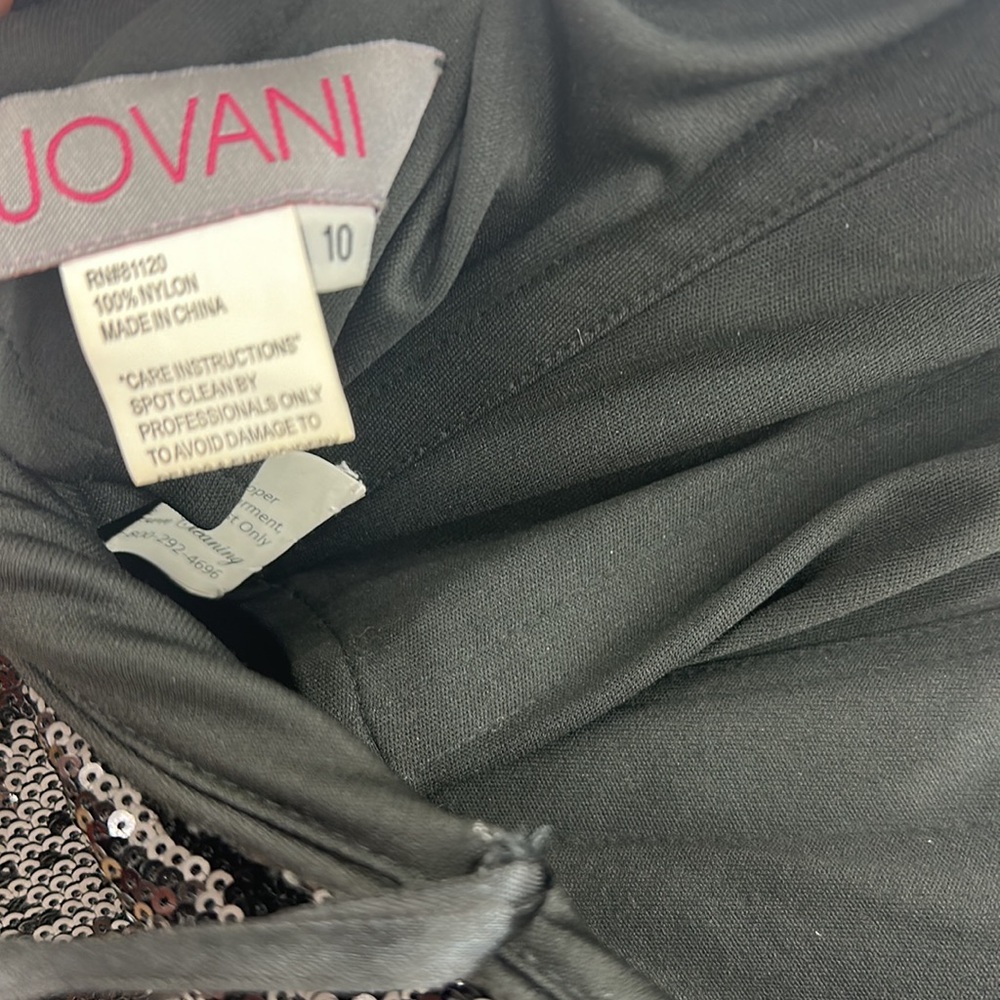 Jovani Black Sequins Formal strapless Dress long train side split size 10 - Picture 6 of 8
